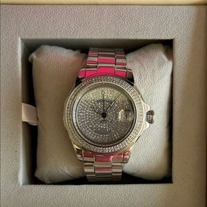 Invicta Silver Watch with Crystal Accents